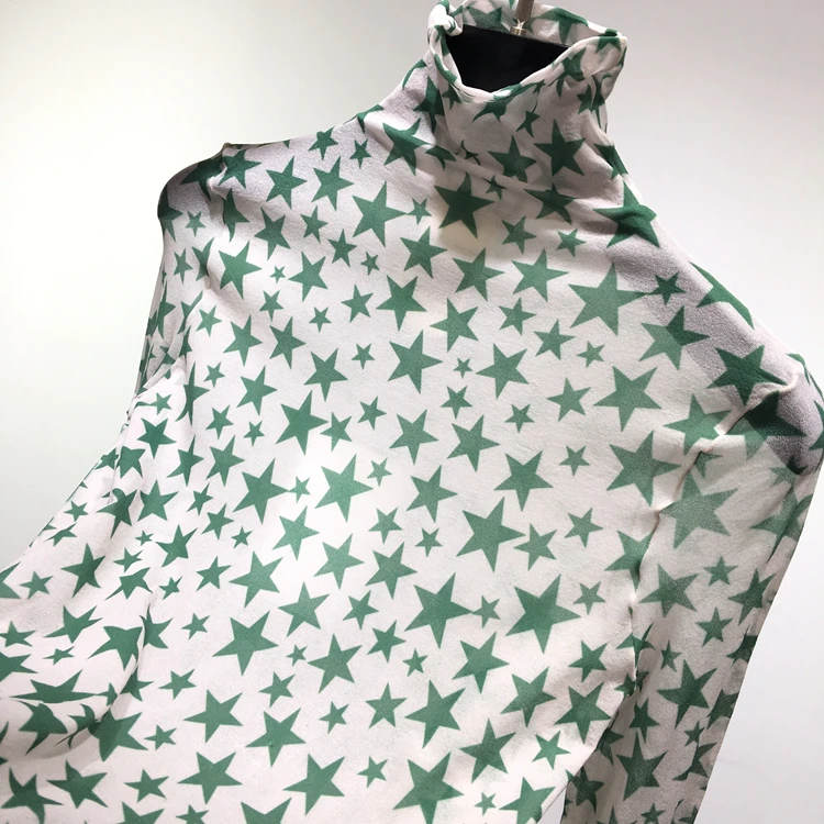 A Женская футболка с принтом звезд, водолазка, тонкая нижняя рубашка, Женские повседневные топы с длинным рукавом - Цвет: A