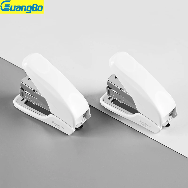 Guangbo White Stapleless Stapler Book Paper Stapling Stapler Mini Portable No Staples School Office Supplies
