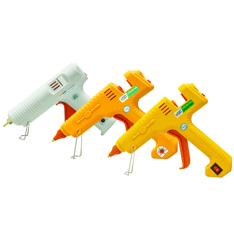 

Constant temperature hot melt glue gun with extended nozzle