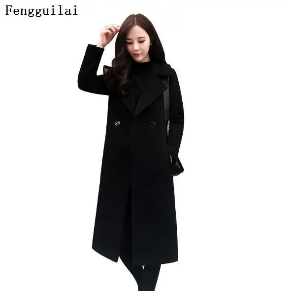Зимнее модное женское новое пальто с длинным рукавом средней длины