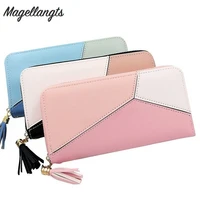 new lady wallet long korean fashion color crash handbag zipper mobile phone bag fashion womens wallets