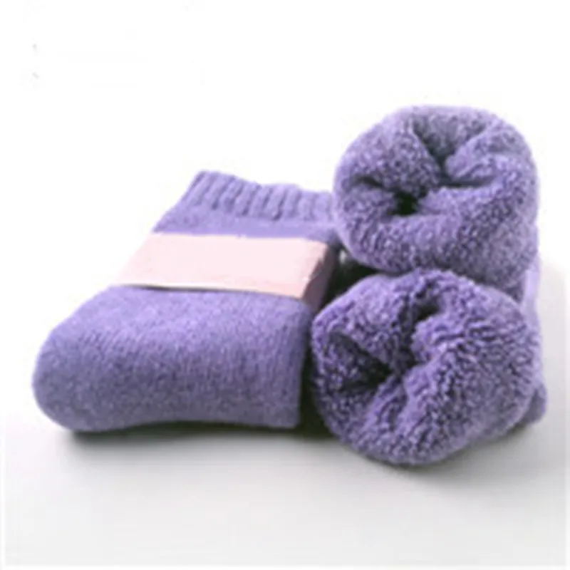 Purple for Women Jeseca осень зима толстые теплые носки для женщин/мужчин толстые теплые шерстяные зимние носки бесшовные кашемировые носки для сна - Цвет: Purple for Women