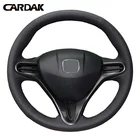 CARDAK, сшитая вручную черная искусственная кожа Чехол рулевого колеса автомобиля для Honda Civic 8 2006-2011 (3-спицевые)