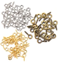100pcs 8mm10mm mini eye pins eyepins hooks eyelets screw threaded metal jewelry pendant clasps diy jewelry making accessories