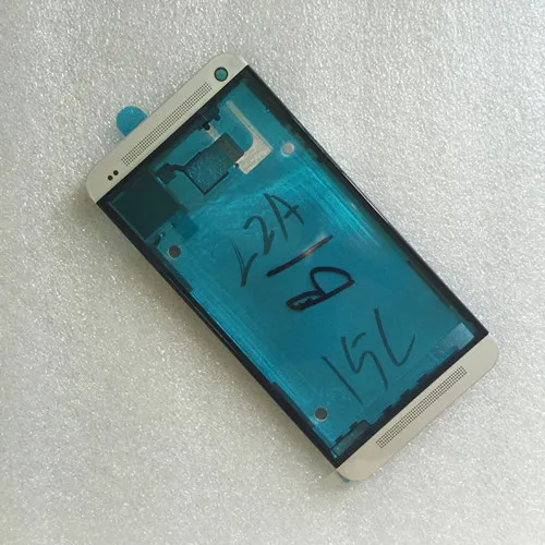 Серебристый Чехол для задней крышки батарейного отсека для htc One M7 с одной sim-картой, чехол s с передней рамкой в сборе - Цвет: Серебристый