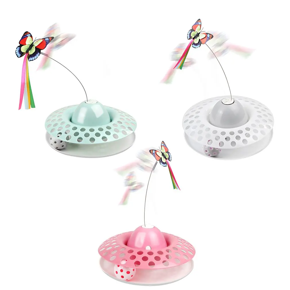 

Cat Toys For Indoor Cats Interactive Kitten Toys Roller Tracks Spring Pet Toy With Exercise Balls Teaser Butterfly