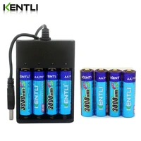 8pcs kentli aa 1 5v 3000mwh li polymer li ion polymer rechargeable battery 4 slots ports usb smart charger