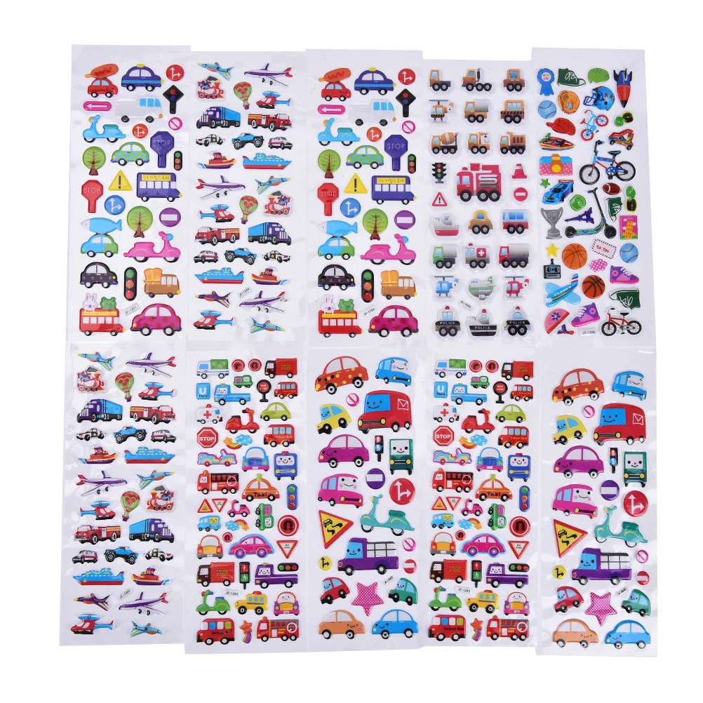 

2PCS DIY Kawaii Stationery Cars 3D Diary Planner Journal Note Diary Paper Stickers for Scrapbooking Wholesale Drop Shipping