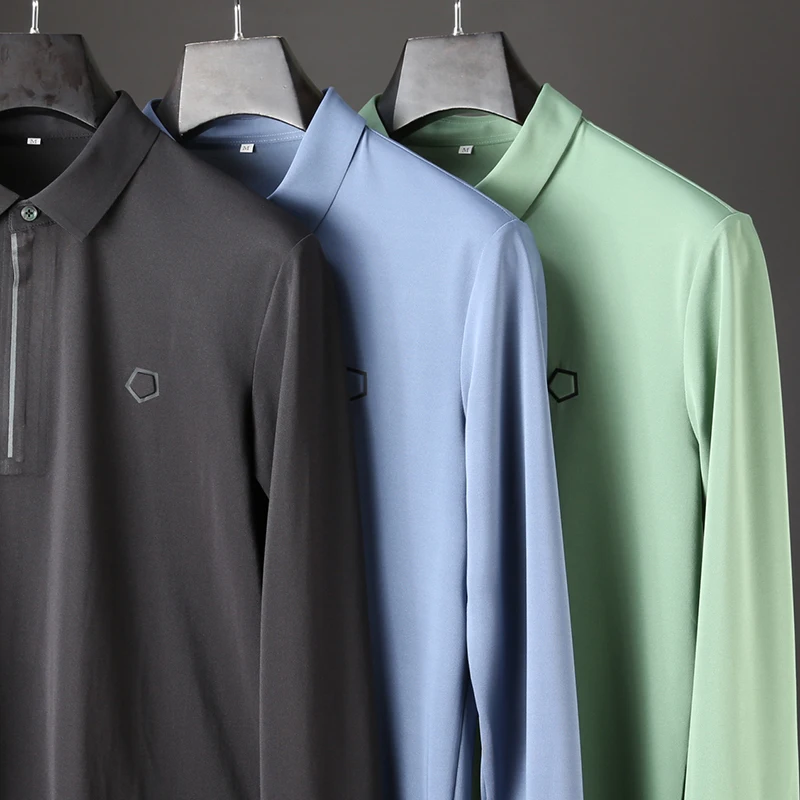 JSBD новая осенняя/зимняя футболка с отворотом мужская деловая Базовая