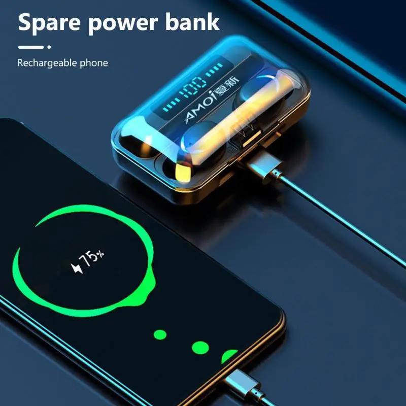 

Wireless Headset with Bluetooth 5.0 Mini HIFI Headphones with TWS Technology for Calls Compatible with IOS and Android Phones