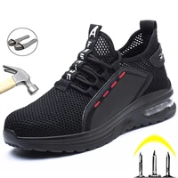 breathable men work safety shoes anti smashing steel toe cap working boots construction indestructible work sneakers men shoes