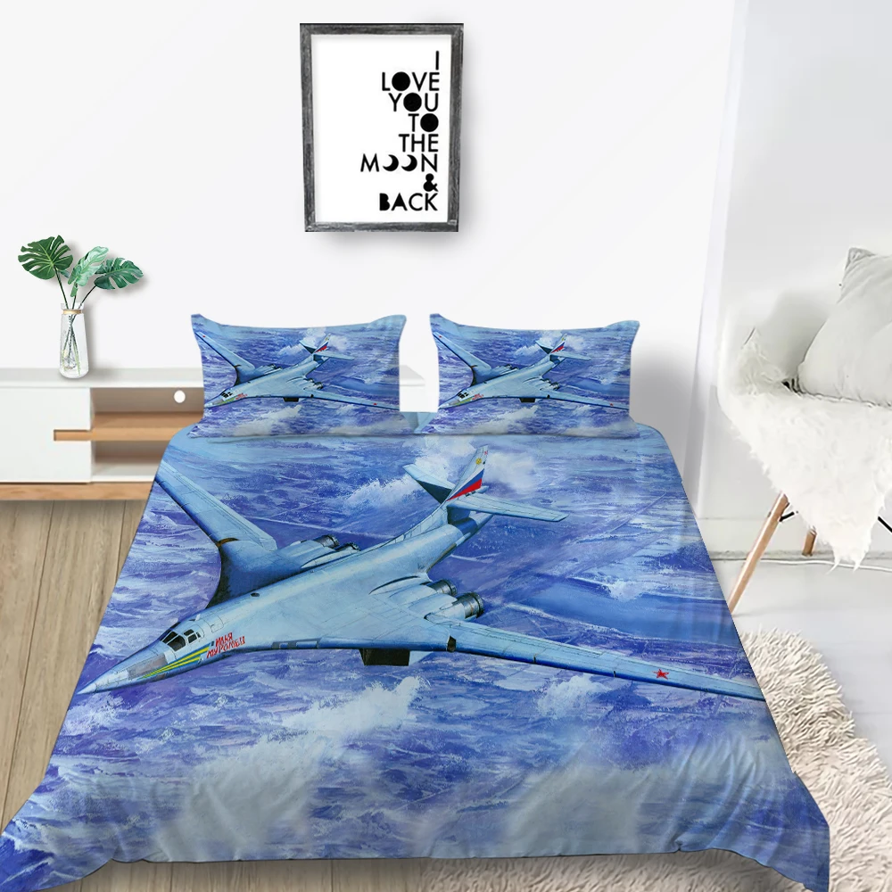

3D Fighter Bedding Set Sea Clouds Soft Fashion 3D Duvet Cover Boys Queen King Twin Full Single Double Unique Design Bed Set