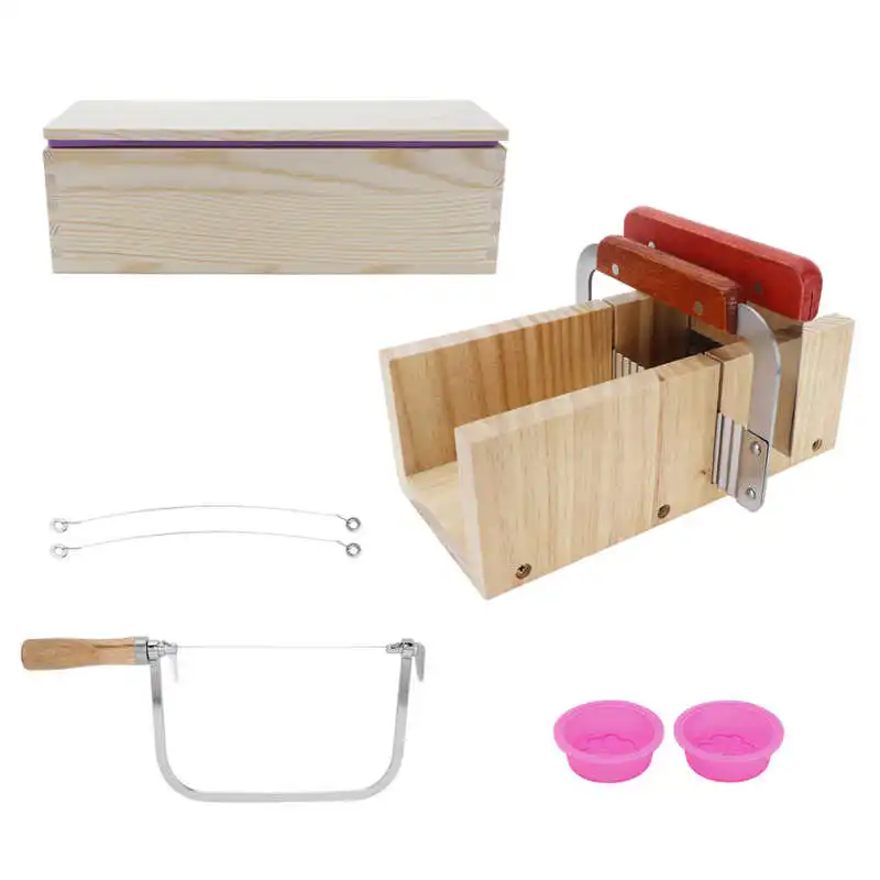 

Wooden Soap Loaf Cutter Multi-Function Soap Making Kit for Electric Oven Microwave Oven Refrigerator for Soap Making