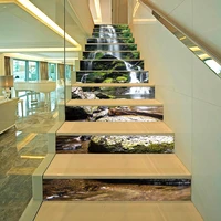 613pcs mountains and rivers waterfall stairway wall sticker stairs step floor decoration wallpaper peel stick vinly art mural