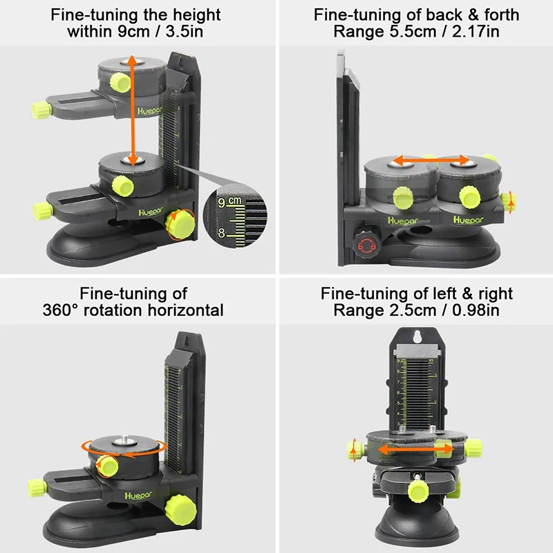 huepar laser level adapter multifunctional fine tuning bracket magnetic pivoting base with adjustable clip holder level tools free global shipping