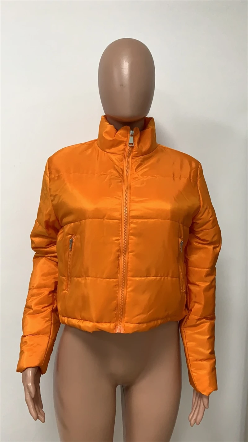 Adogirl Women Autumn Winter Solid Short Jacket Stand Collar Long Sleeve Zipper Coat Fashion Streetwear Warm Outerwear S-3XL