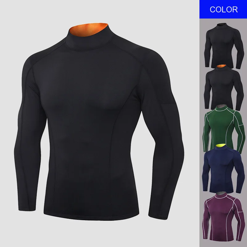 Мужская футболка с длинным рукавом для бега быстросохнущая компрессионная