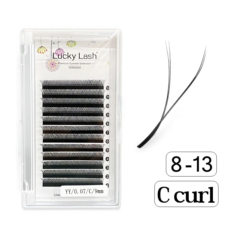 

Lucky Lash Y Shape 3D Premade Fans Eyelash Extensions For Salon Individual eyelashes C curl 2D YY lashes Y Shape lashes