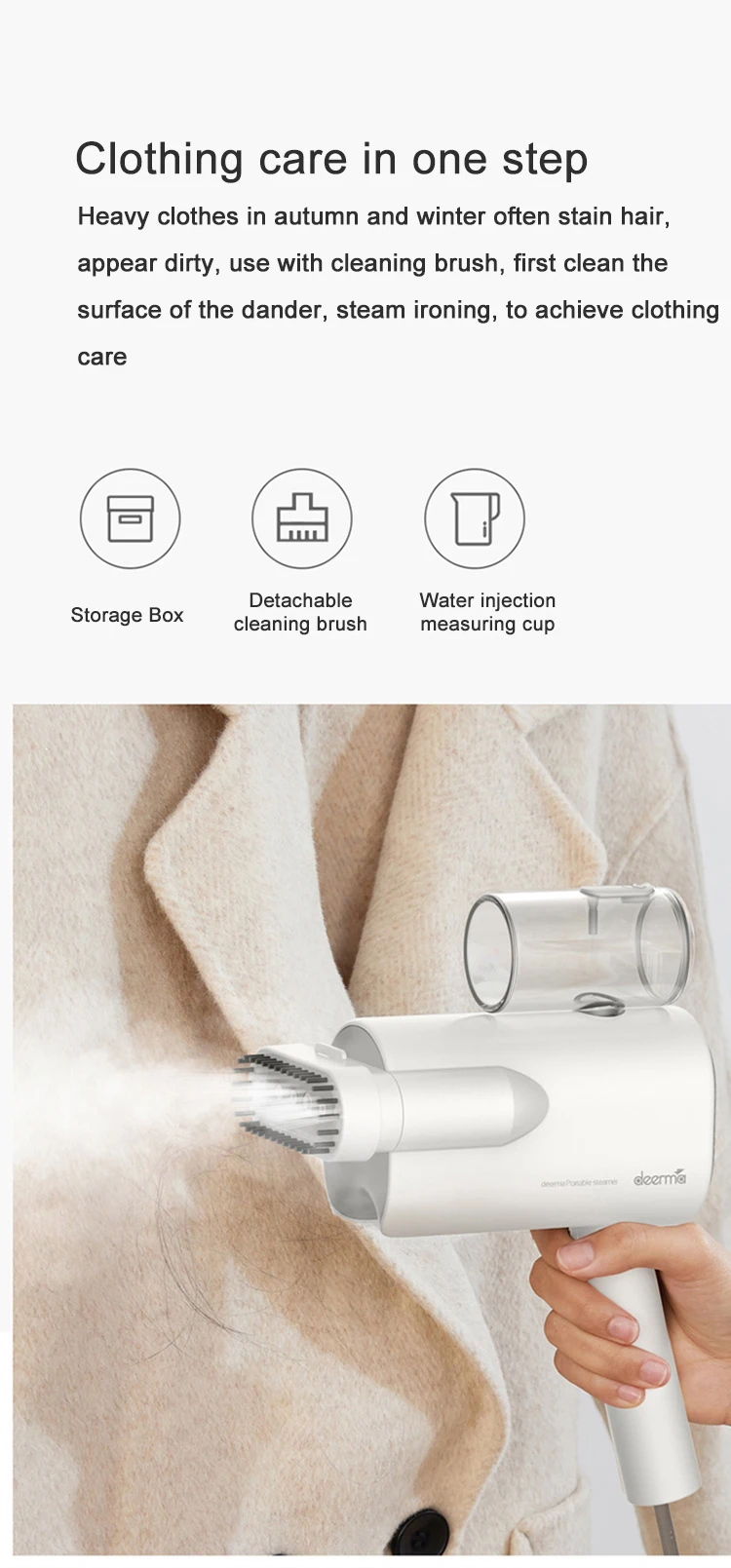 Xiaomi Deerma отпариватель 220 В ручной одежды бытовой портативный паровой утюг одежды щетки для бытовой техники