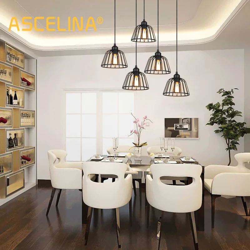 

American Wrought Iron Pendant Lamp Retro Bird Cage Lights Restaurant Industrial Coffee Shop Creative Decor Indoor Hanging Light