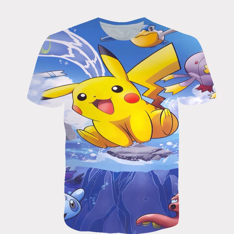 Детская футболка на возраст от 4 до 14 лет с 3d принтом Super Smash / Pokemon/Pikachu Футболки