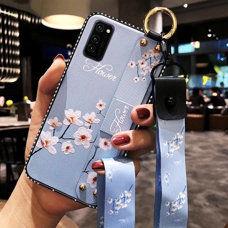 Мягкий чехол из ТПУ с ремешком на запястье для Samsung Galaxy S20FE S21 S8 S9 S10 S20Plus Note20 8 9 10