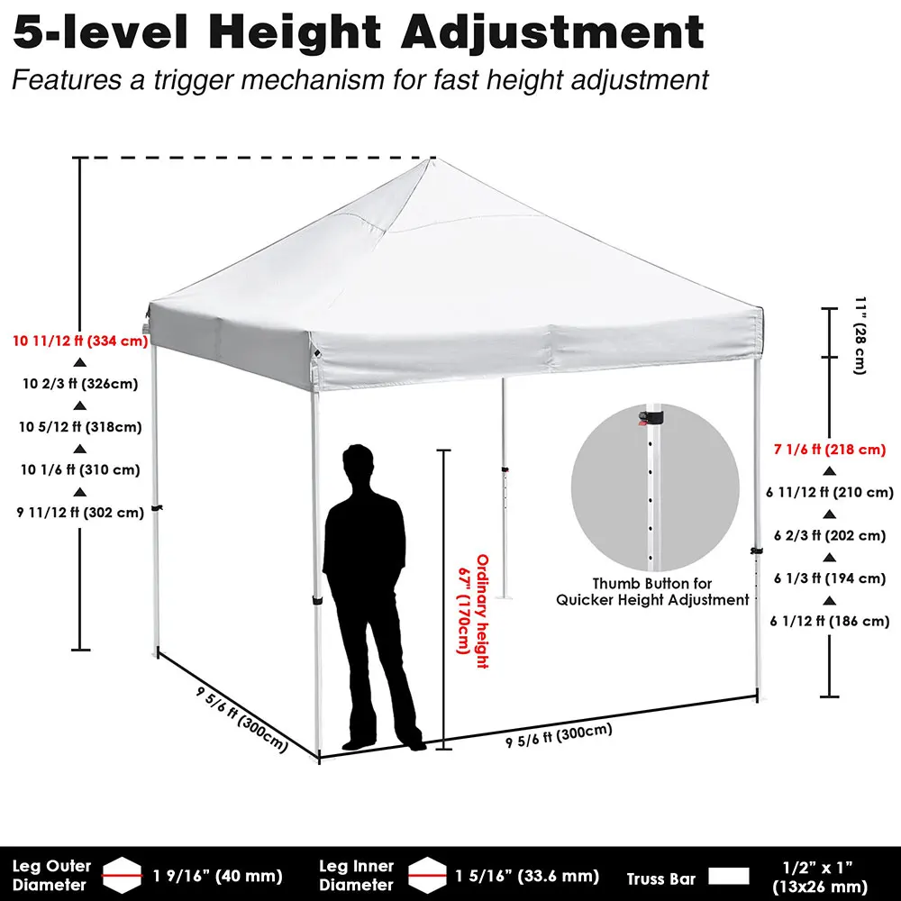 Instahibit® 10x10 ft Pop Up Canopy Tent Commercial Instant Shelter Trade Fair | Дом и сад