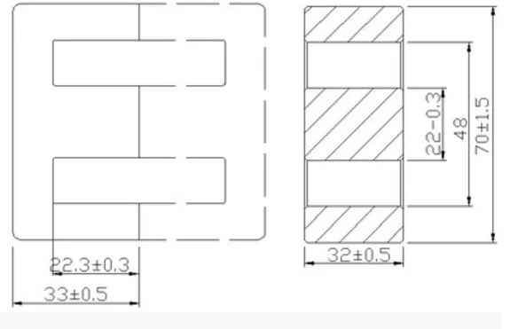 EE70 3 кВт 12 В до 220-380 В двухтактный SMPS ферритовый сердечник высокочастотный преобразователь трансформатор