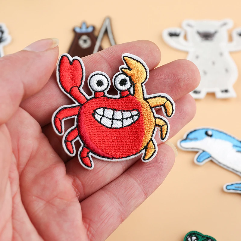 1 шт. милые животные сделай сам вышитые парчи Акула медведь динозавр железные