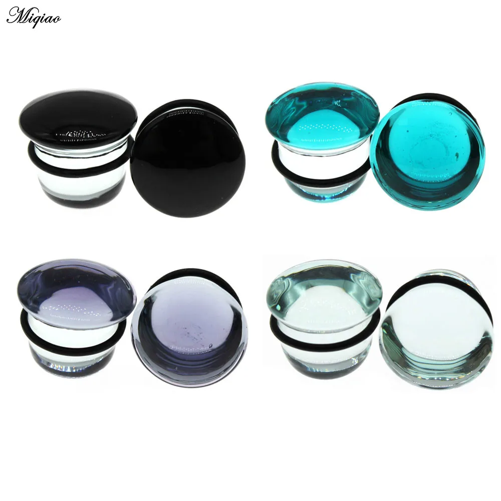 

Miqiao 2 Pcs 6-25mm Body Piercing Jewelry Glass Ear Expander Auricle Earrings Earplugs Plugs and Tunnels