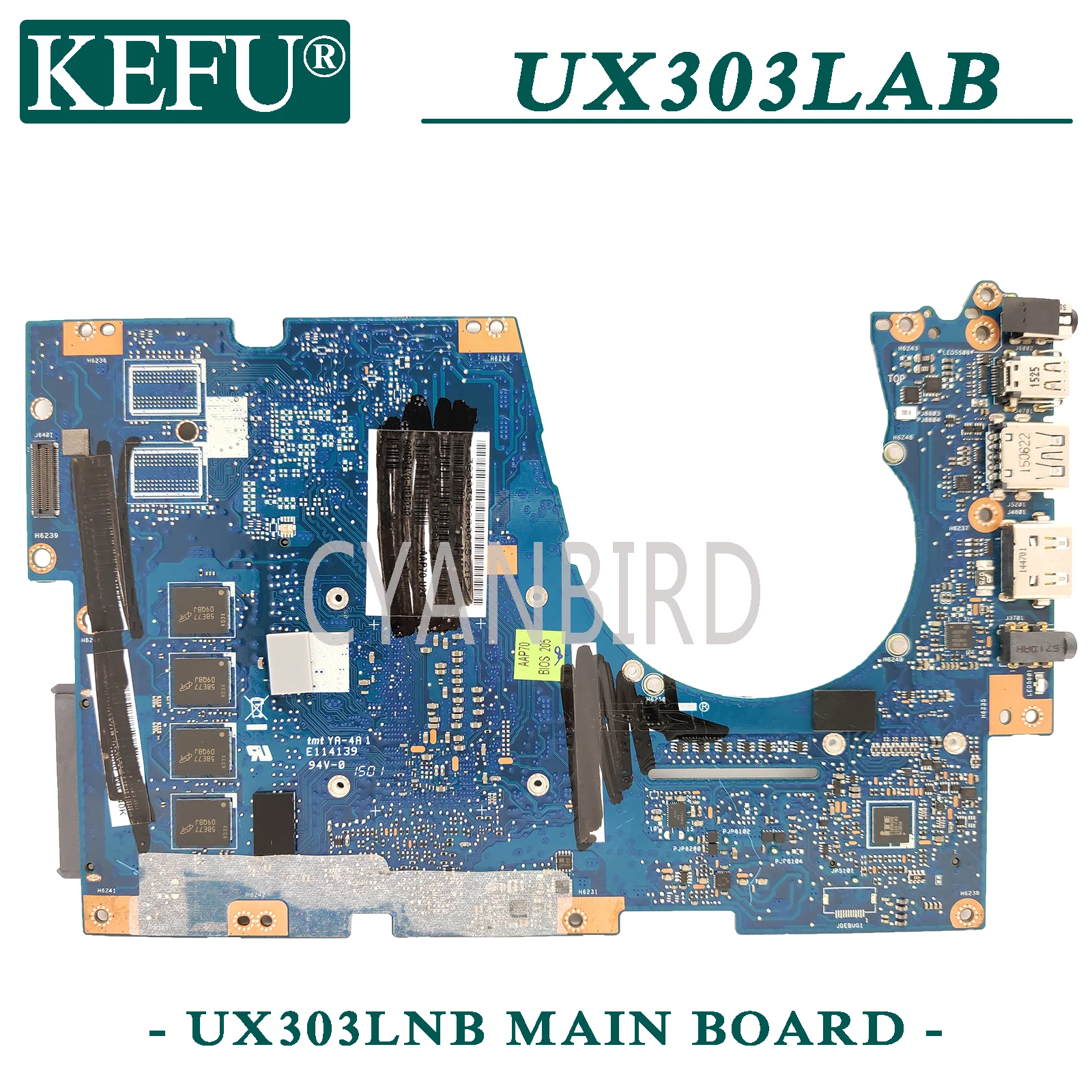 

KEFU UX303LNB original mainboard for ASUS UX303LAB UX303LA UX303LN UX303LB UX303L with 4GB-RAM I3-5005U Laptop motherboard