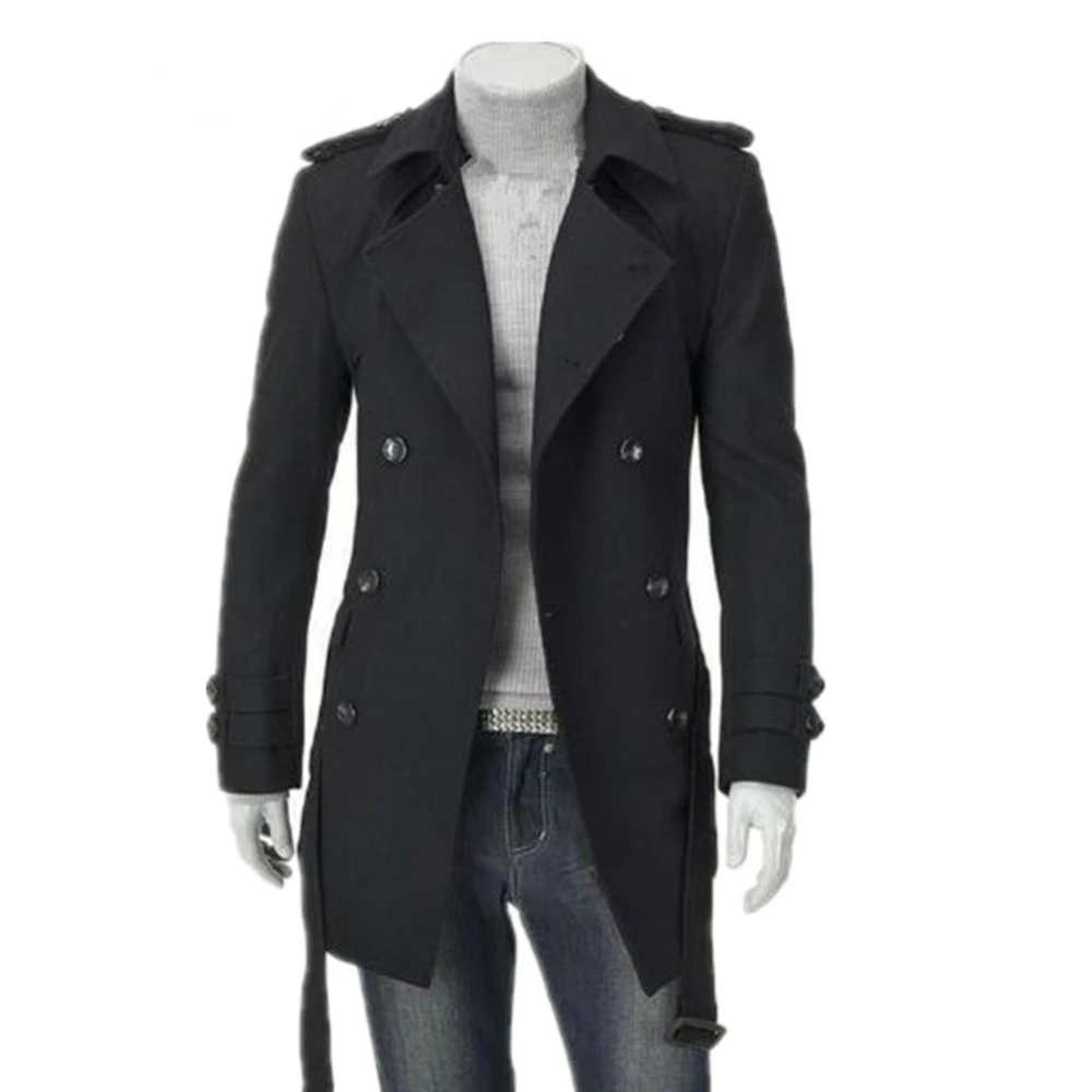 Новинка мужское шерстяное пальто Лизы осенний мужской Тренч двубортное длинная