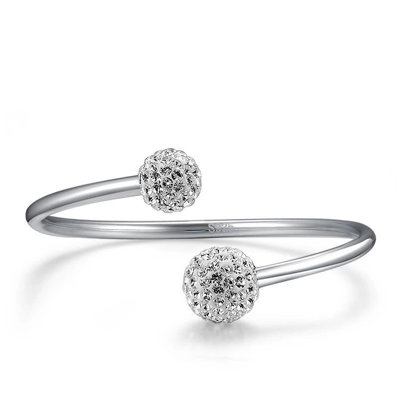 

Goldria 925 Sterling Silver New Arrival Bracelets Geometric Big Rhinestone Adjustable Bangle For Women Gift Wedding Jewelry