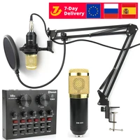 bm 800 microphone studio sound card kits bm800 condenser microphone pc mic podcast streaming gaming karaoke recording microfone