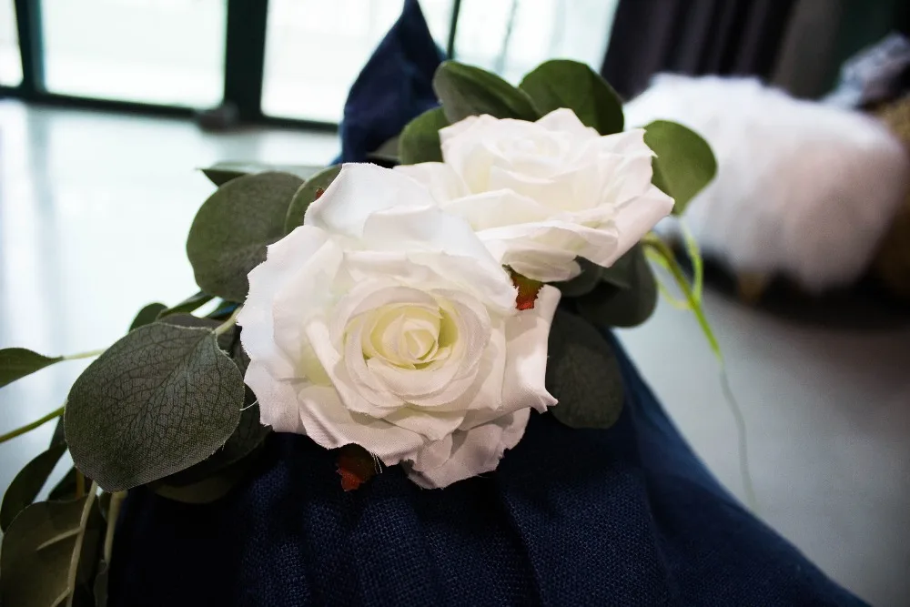 Artificial Vines With Artificial White Rose Flowers Set For DIY Wedding Backdrop Outdoor Party Festival Decor Home Decorations