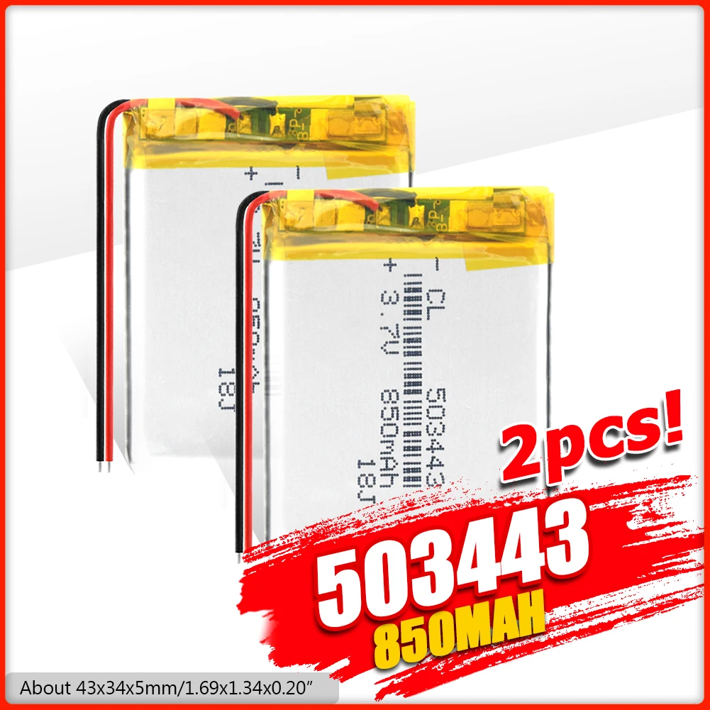 503443 3 7 V 850 mah перезаряжаемый литий полимерный Li Po аккумулятор для gps MP3 MP4 psp DVD Tablet PC