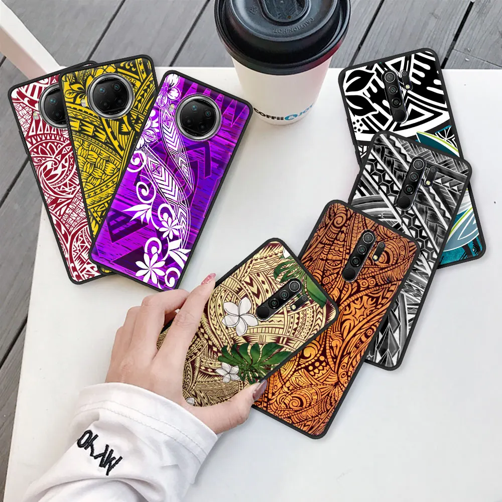 

Maori Samoan Polynesian Coques for Xiaomi Redmi Note 9S 8 10 11Pro 9 4G K40 8T 7 9C 9A 9T 7A Black Soft Phone Case Cover Funda