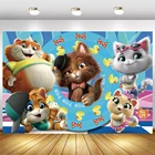 44 дюйма, кошка, девушка, фотография, Новорожденный ребенок, день рождения, торт, стол, Декор, комната, настенный постер, фоны