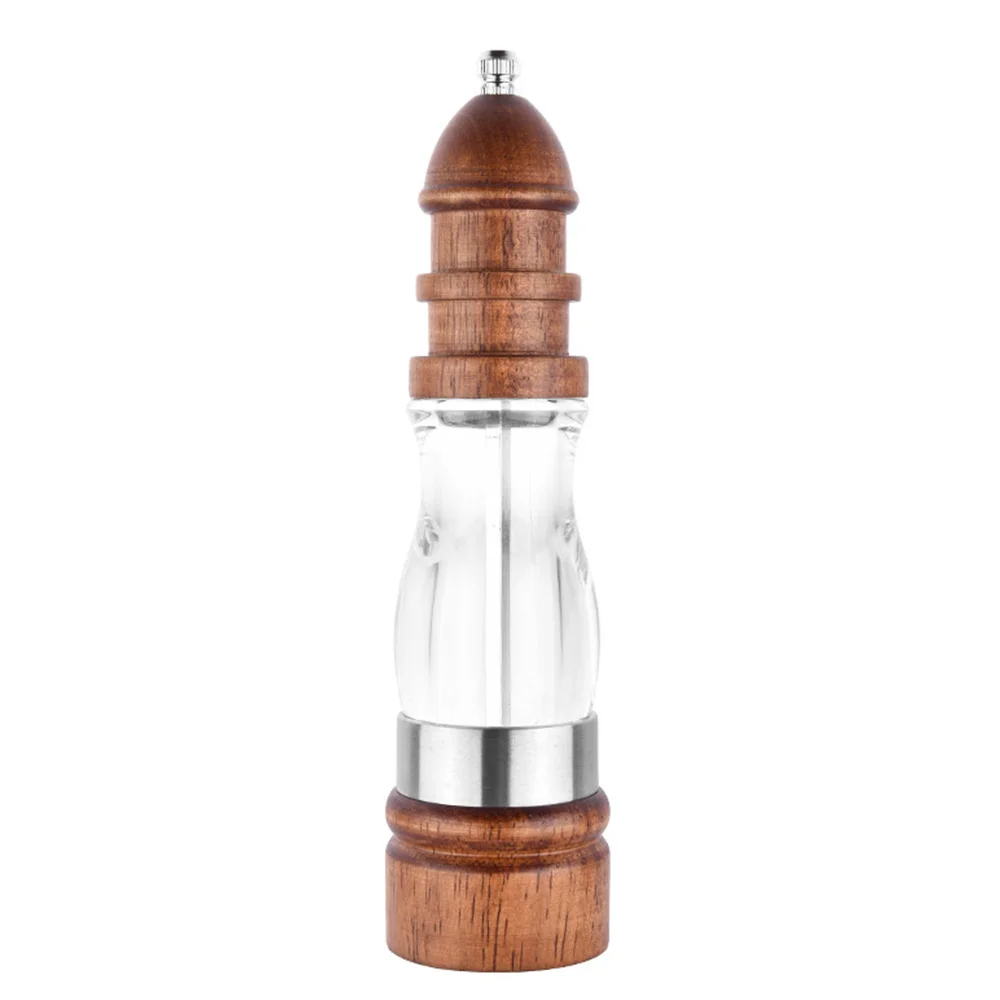 

Wooden Salt And Pepper Grinder Manual Wood And Acrylic Spice Pepper Mill Seasoning Bottle Home Kitchen Tools For Cooking