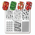 BeautyBigBang 6*6 см Рождественский Снеговик рождественское изображение квадратные штампованные пластины для ногтей шаблон для дизайна ногтей трафареты для изображений