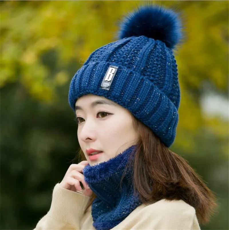 Женская зимняя шапка и шарф Tsuretobe комплект из 2 предметов теплые вязаные шапки для