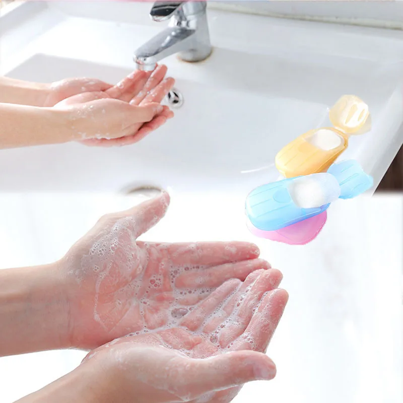 

20 Pcs Disposable Paper Soap Foil Paper Flakes Handwash for Kitchen Toilet Outdoor Travel Camping Hiking