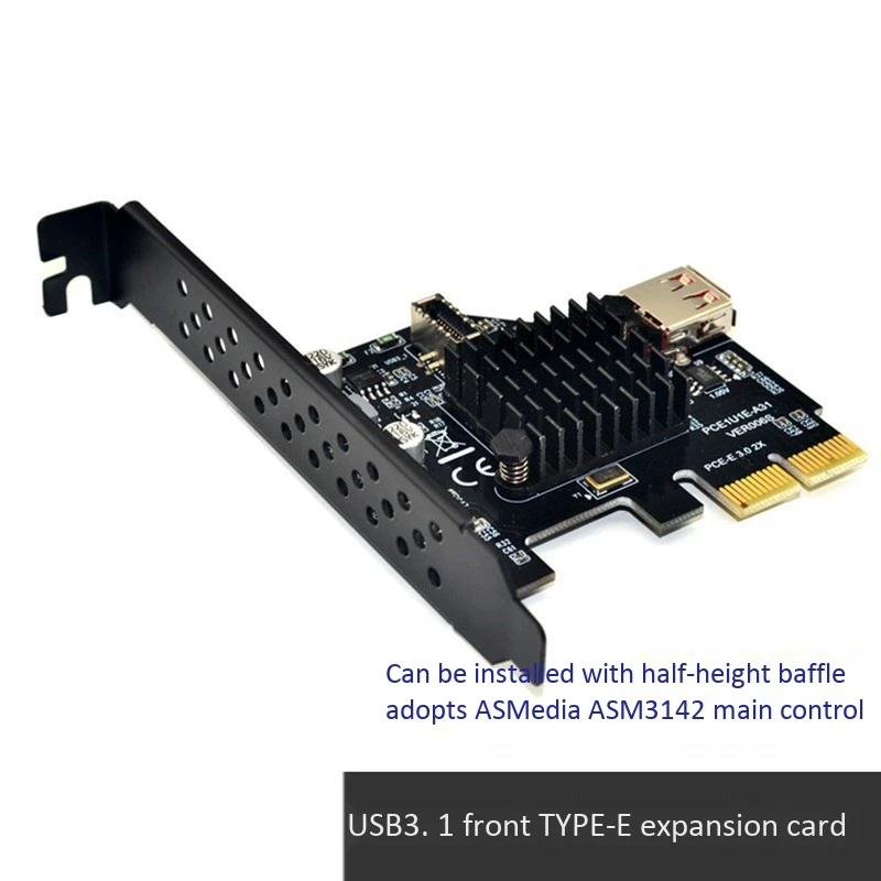 

High-Speed Transmission USB3.1 Front Type E Expansion Card C-Type Positive and Negative Plug for ASM3142 Transfer 10Gbps