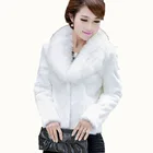 Шуба из искусственного меха норки 2021, женская короткая зимняя куртка, верхняя одежда из искусственного меха, зеленое меховое пальто с воротником из лисьего меха