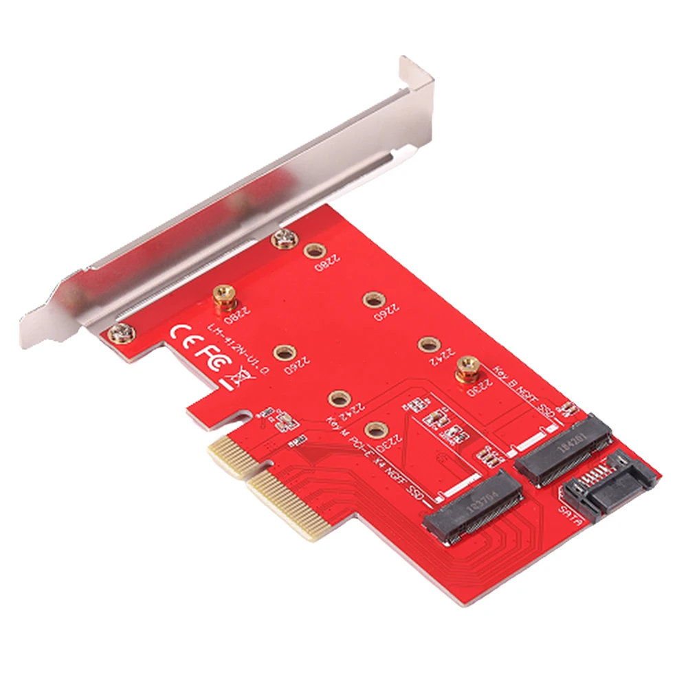 

Desktop PCIe Adapter Card PCI Express X4 to NGFF M.2 SSD Riser Card with SATA Cable M.2 Key B/M Adapters