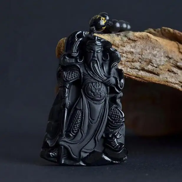 Подвеска из натурального Обсидианового камня подвеска обсидиана гуану на удачу