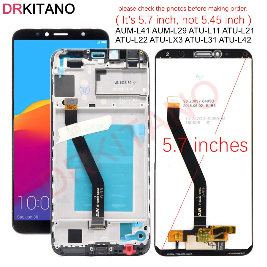 Дисплей DRKITANO для Huawei Honor 7C ЖК сенсорный экран 7A Pro сменный дисплей с рамкой AUM L41 L29