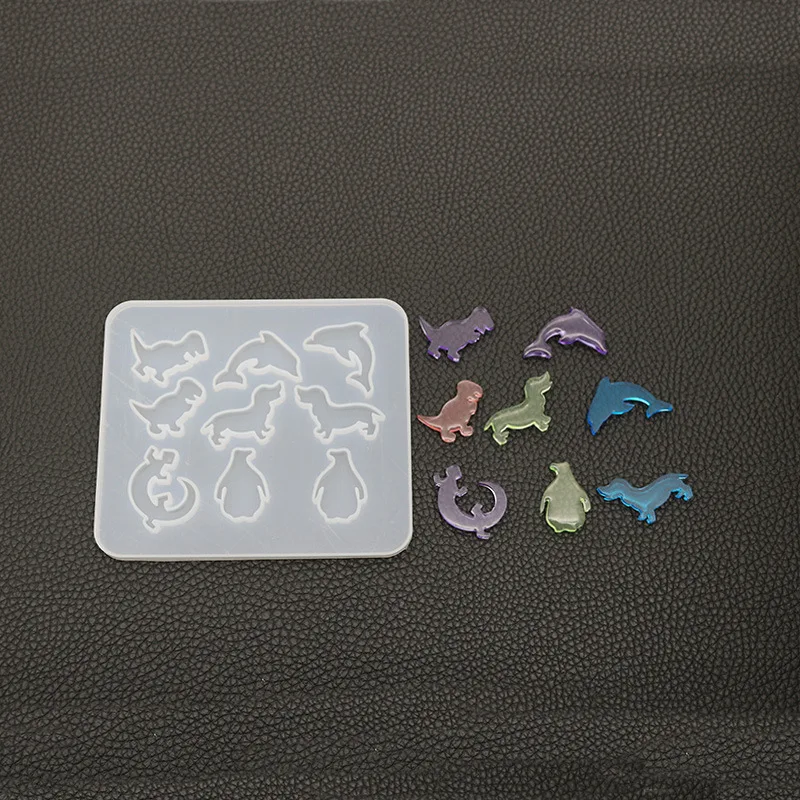 Сделай Сам кристалл эпоксидная форма серьги маленький динозавр дельфин осьминог