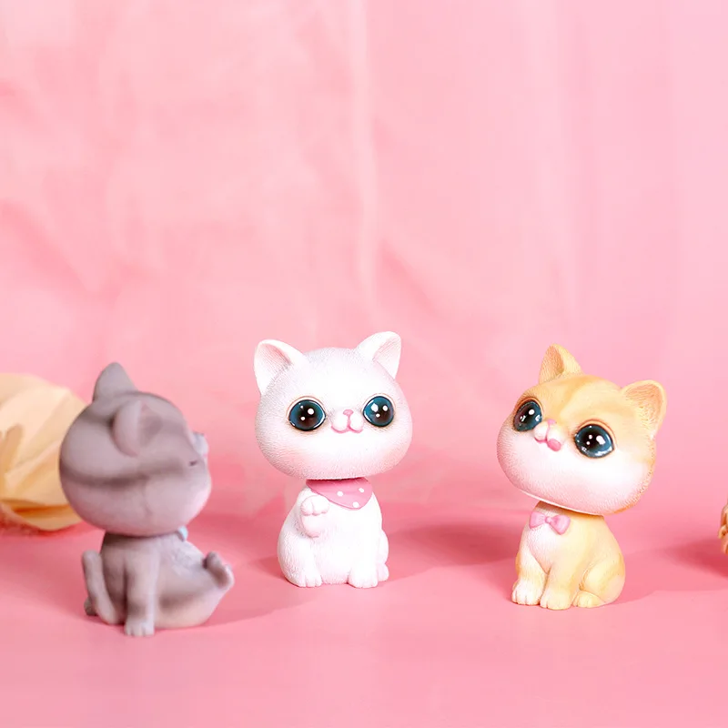 

1 Piece Cartoon Cute Cat Small Statue Little Figurine Crafts Figure Ornament Miniatures