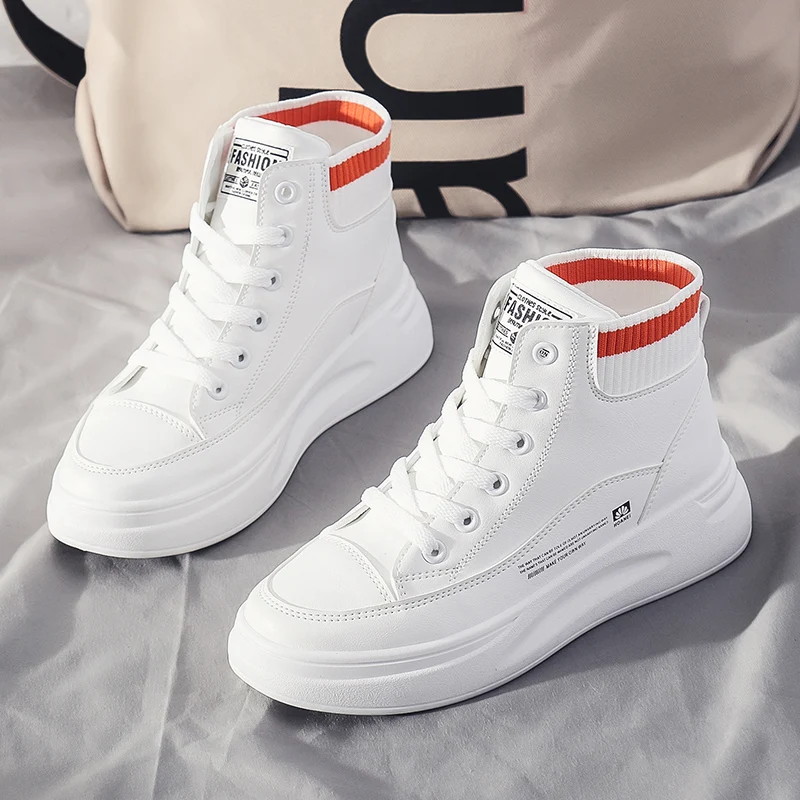 

2021 spring and autumn high top daddy shoes ladies all-match casual fashion student sneakers